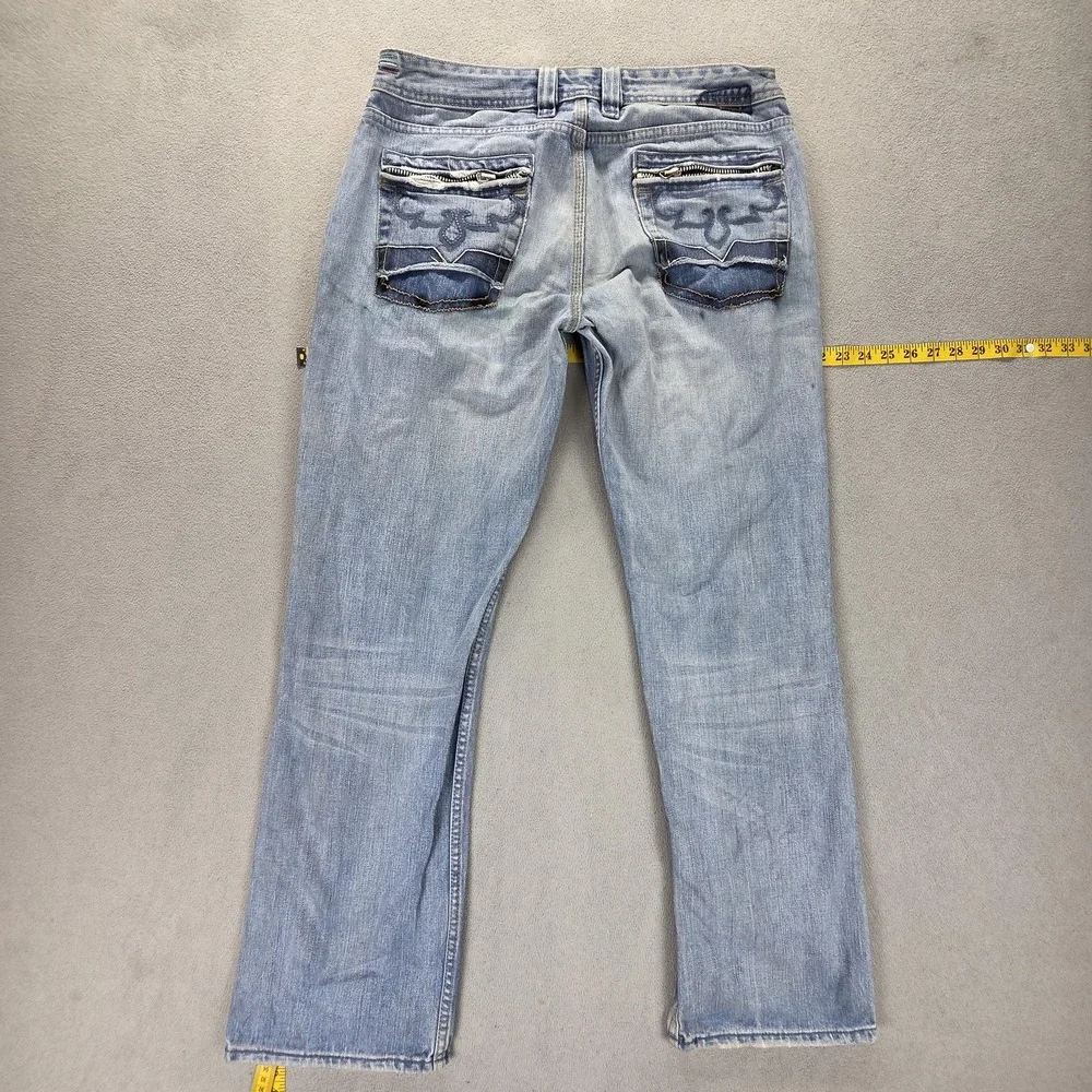 Diesel Jeans Mens 34x32 Blue Yarik Regular Straight Button Fly Made Italy 008DW